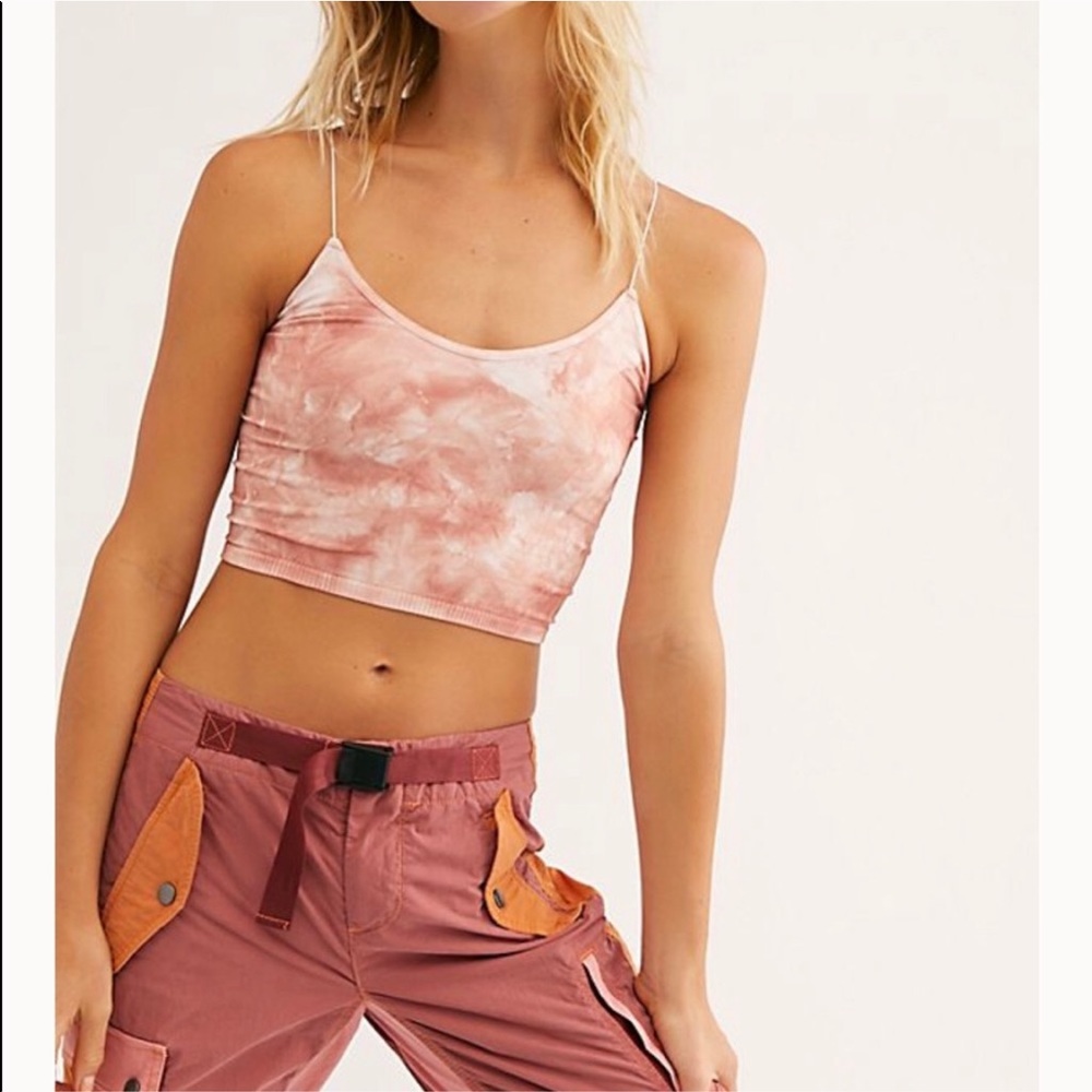Free People Skinny Strap Seamless Brami Tie Dye